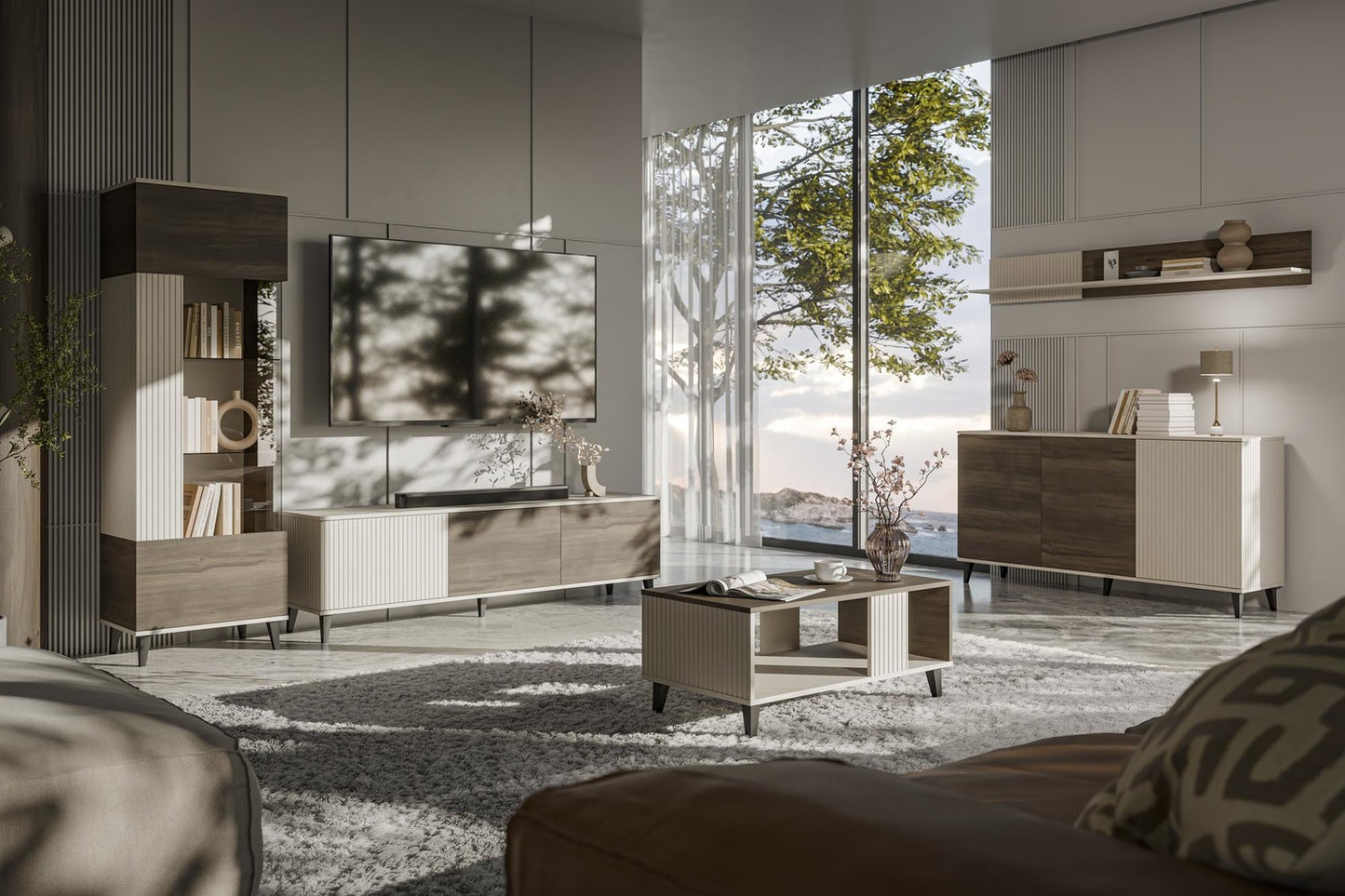 Kumode Berlin 160/40/82 cm kašmirs/valrieksts - N1 Home