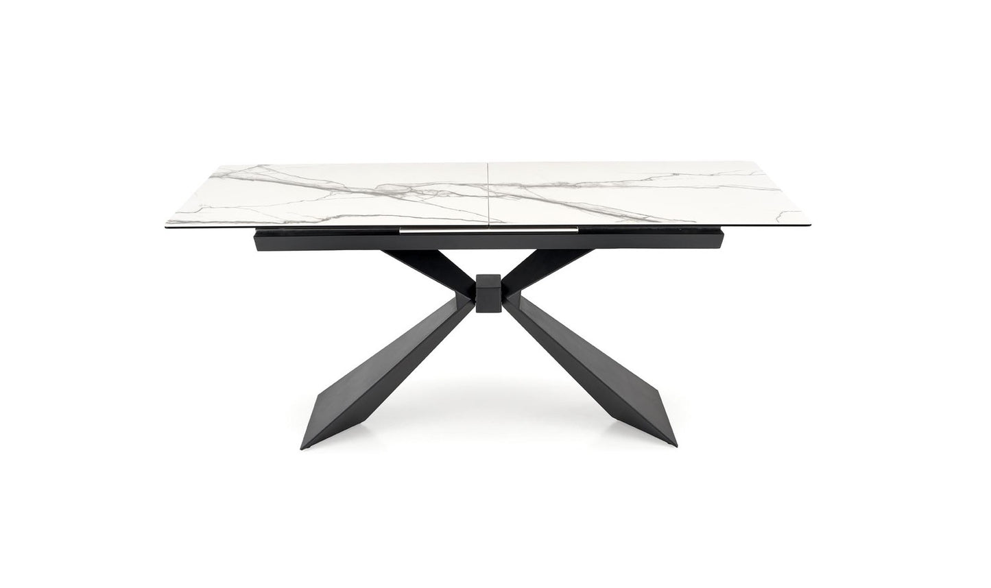 Galds Luciar 180/90/76 cm balts marmors/melns - N1 Home