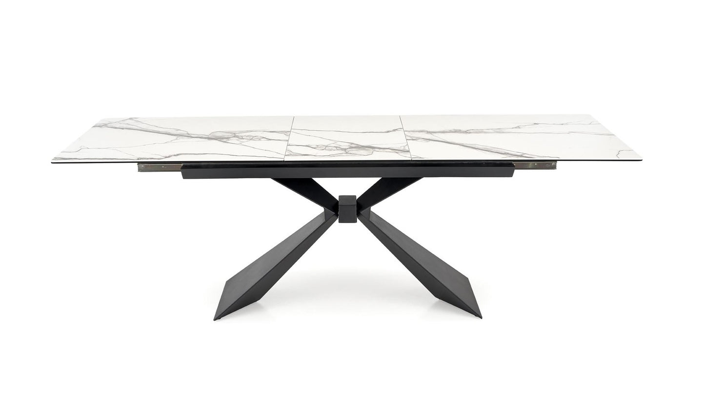 Galds Luciar 180/90/76 cm balts marmors/melns - N1 Home