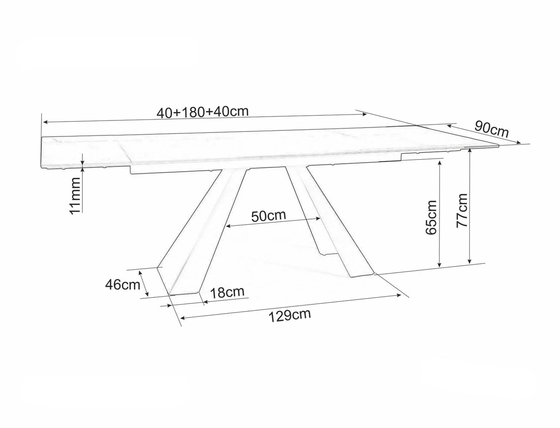 Galds Vikto  77/90/180 - 260 cm pelēka/matēta melna - N1 Home