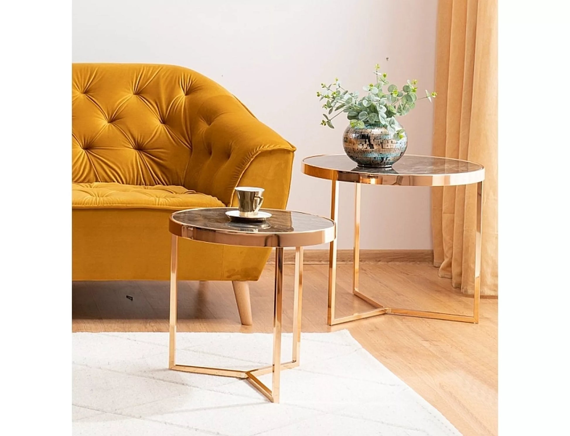 Kafijas galdiņi Deli 60/52/60 cm zelts - N1 Home