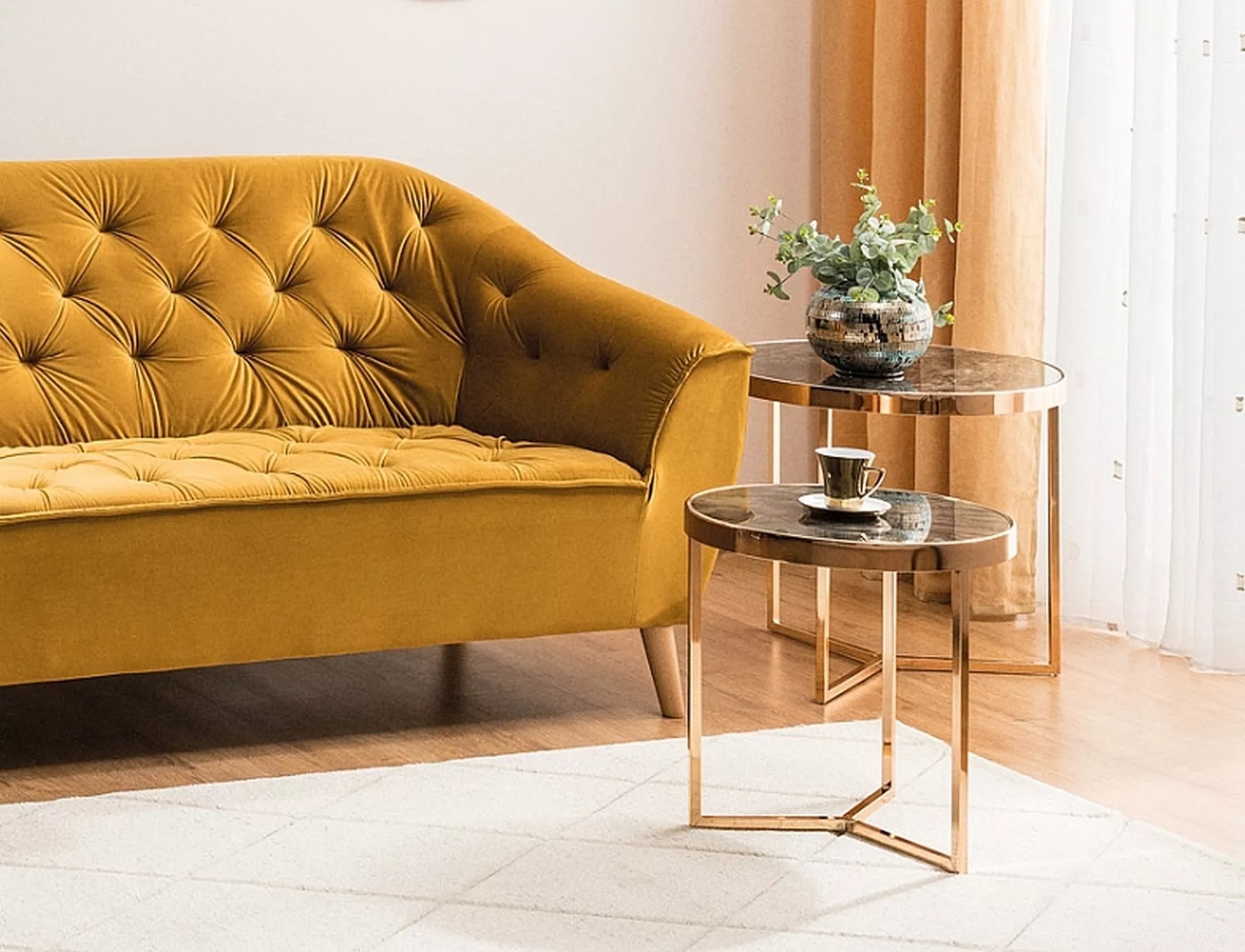 Kafijas galdiņi Deli 60/52/60 cm zelts - N1 Home