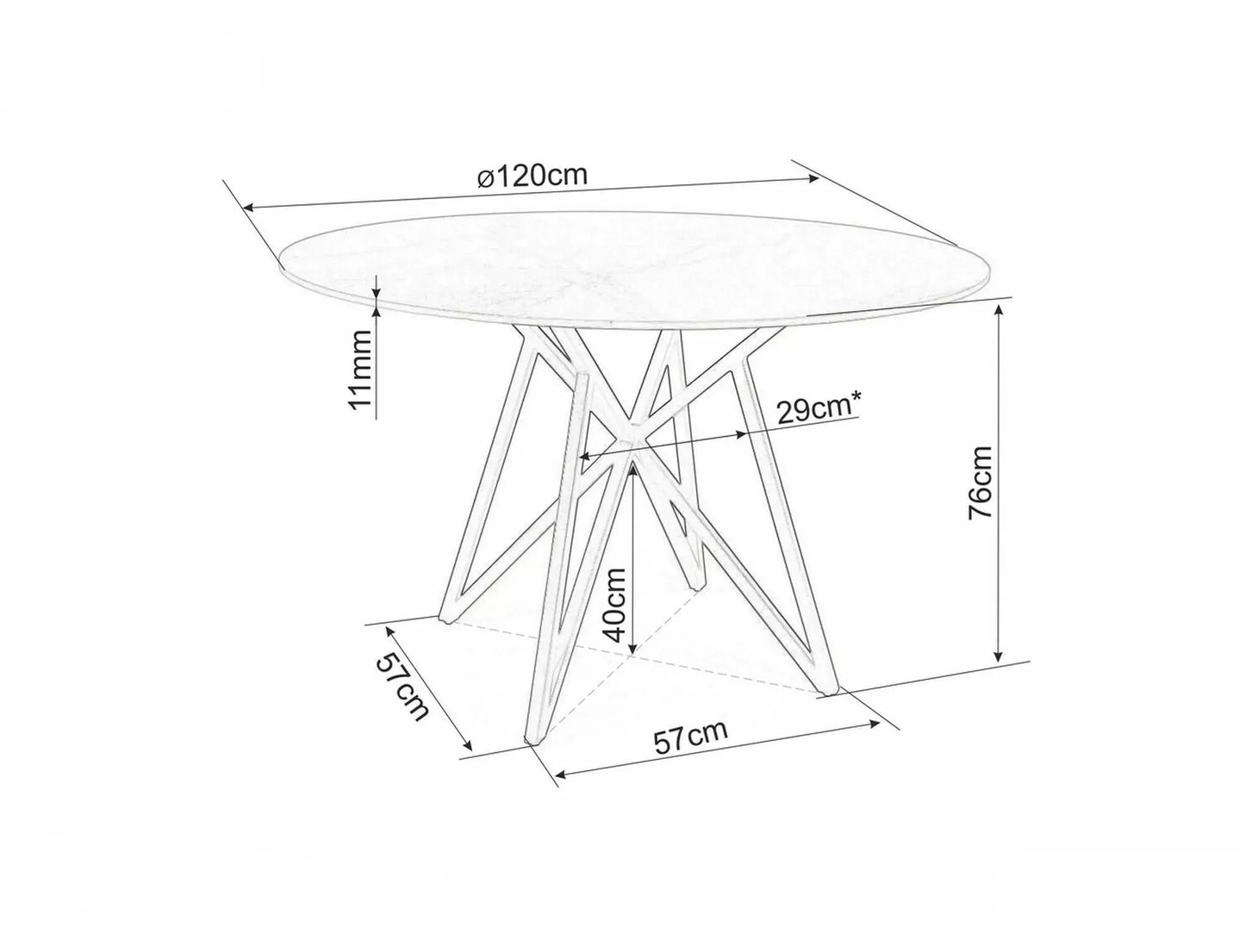 Galds Goda 76/120 cm pelēks - N1 Home