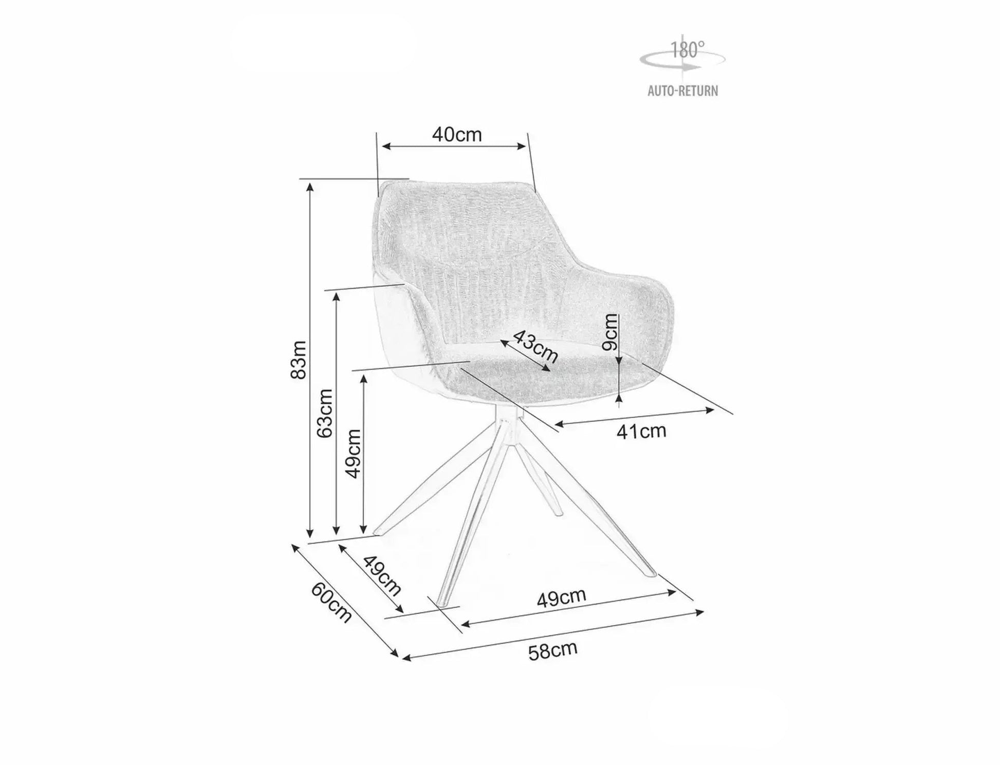 Krēsls Bregs 41/43/49 cm bēšs - N1 Home