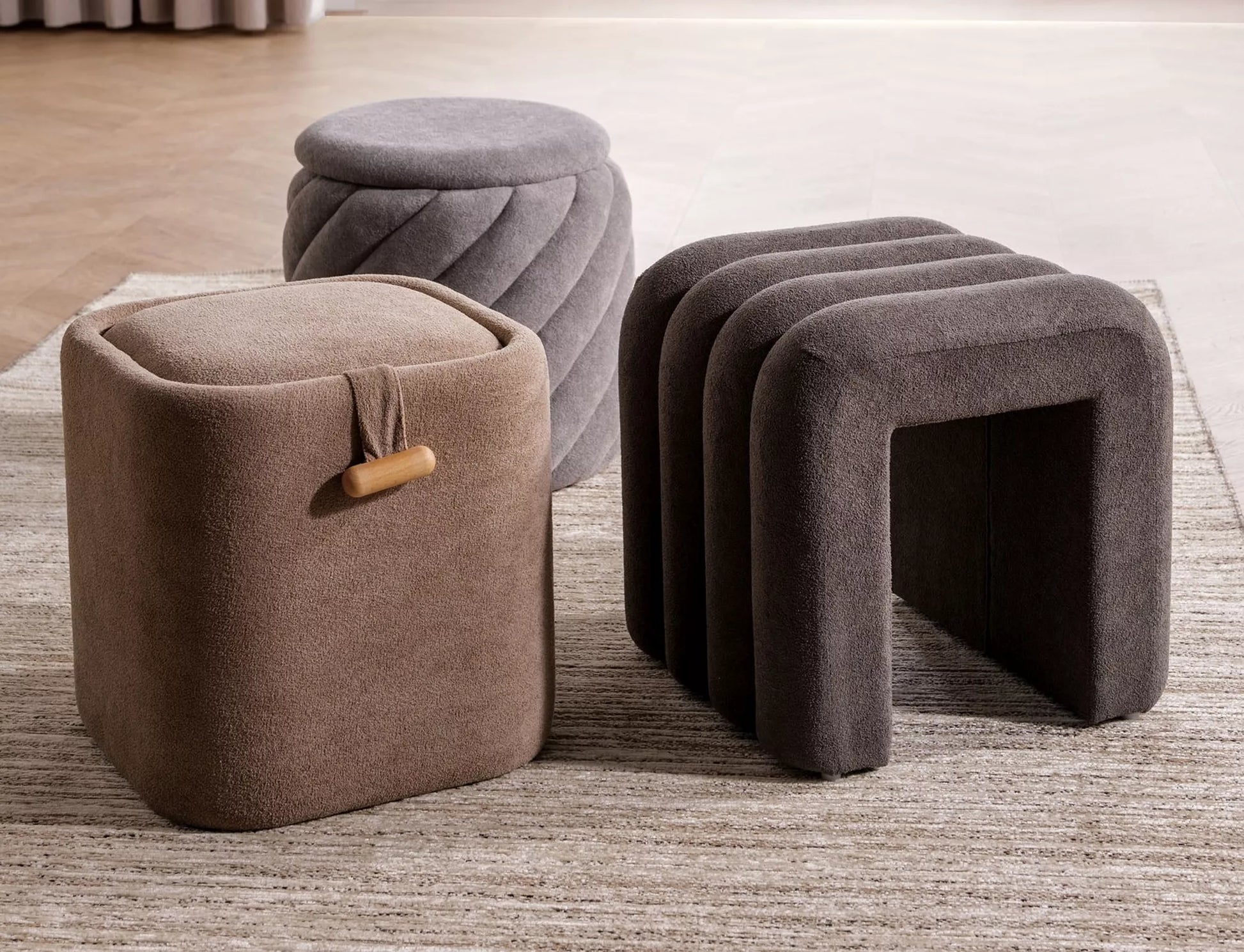 Pufs Tik 38/40/40 cm pelēks - N1 Home