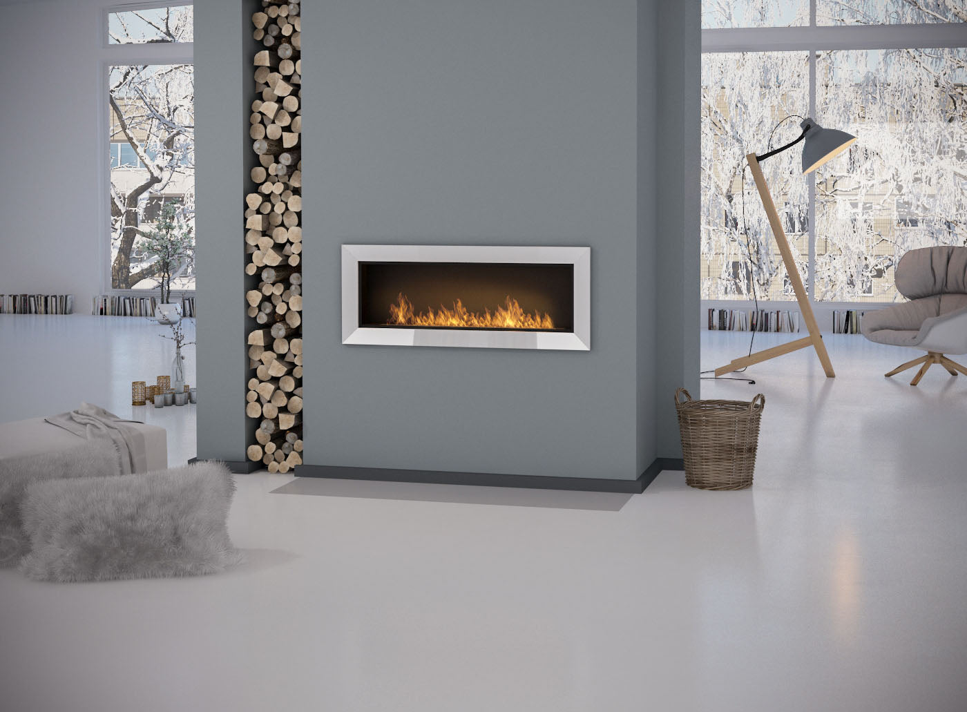 Biokamīns Frams 1200 120/49/20 cm inox - N1 Home