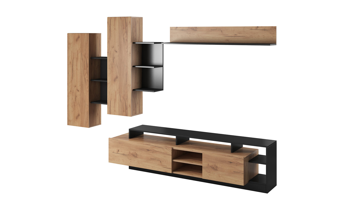 Komplekts Aliva 190/48/44 cm antracīts/ozols - N1 Home