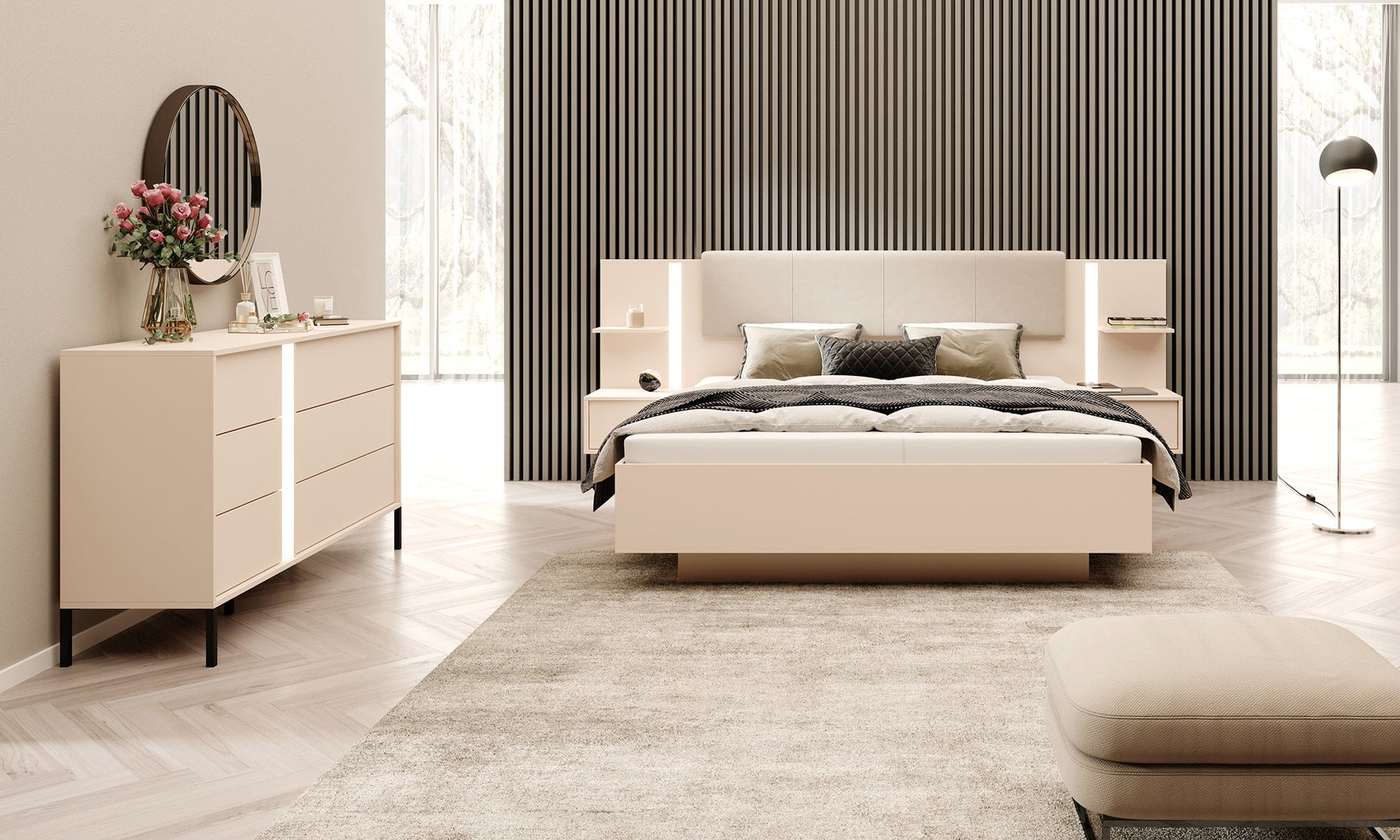 Skapis Dasty 223/210/55 cm bēšš - N1 Home