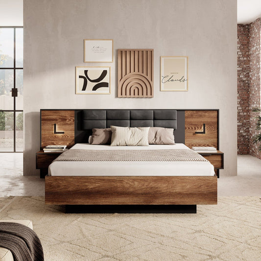 Gulta Milts 160/200 cm kastaņkrāsas/antracīts - N1 Home