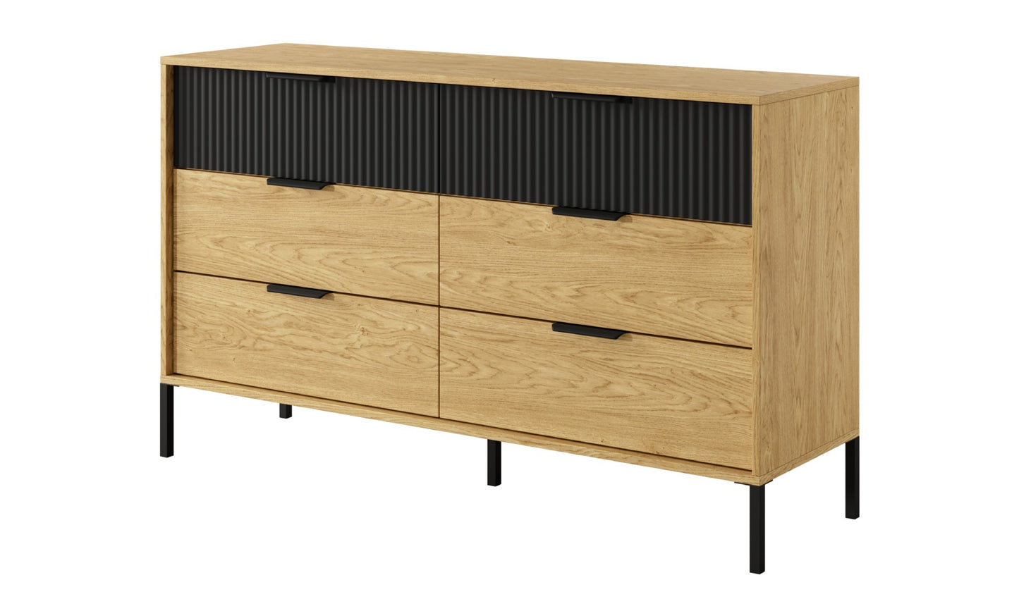 Kumode Balta 137/81/39 cm baltik ozols/melns - N1 Home