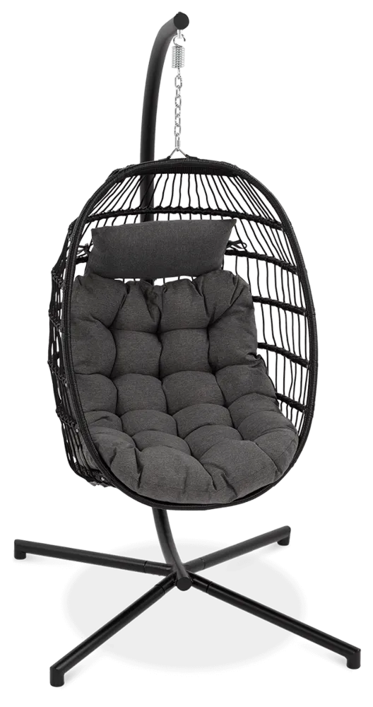 Kokona piekaramais krēsls Harmo  84/187/66 cm melns - N1 Home