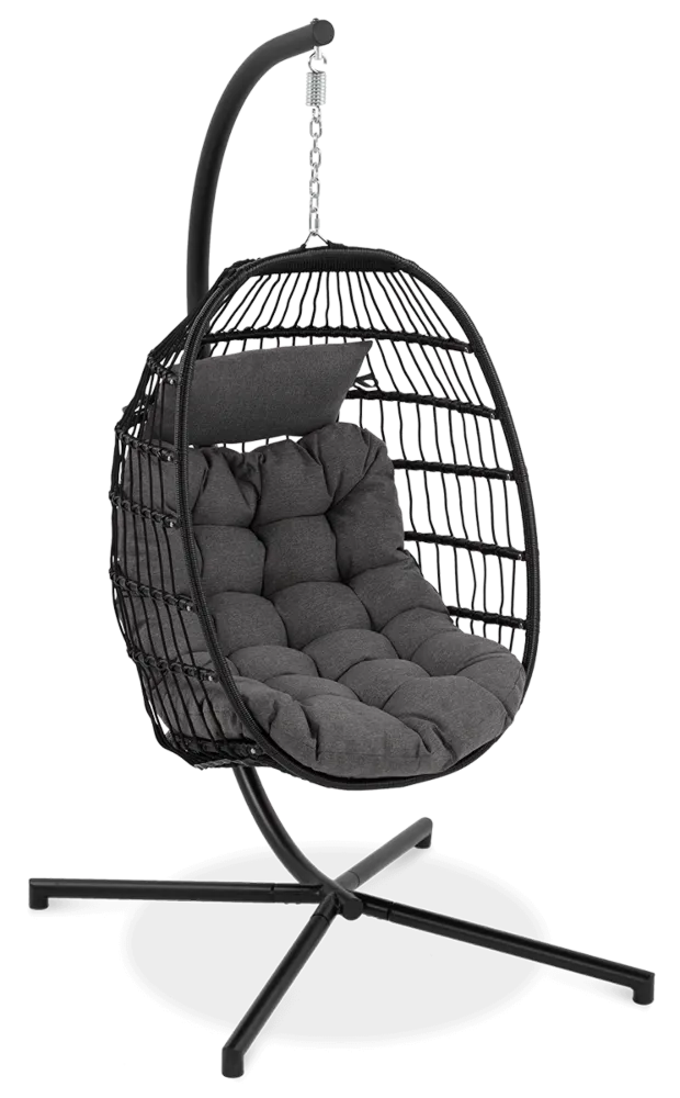 Kokona piekaramais krēsls Harmo  84/187/66 cm melns - N1 Home