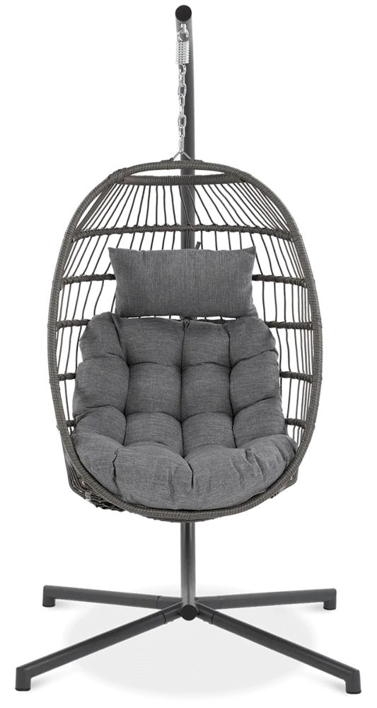 Kokona piekaramais krēsls Harmo  84/187/66 cm pelēks - N1 Home