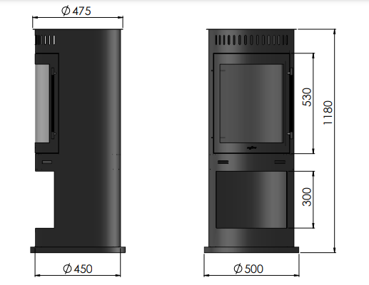 Biokamīns Incoz 4 118/47 cm melns - N1 Home