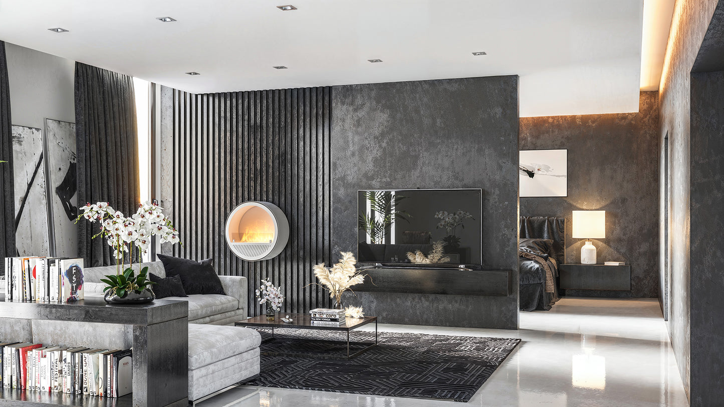 Biokamīns Incyrc Slim wall 72/30 cm balts - N1 Home