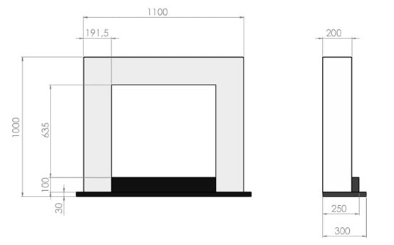 Boikamīns Inport 2 100/120/30 cm balts - N1 Home