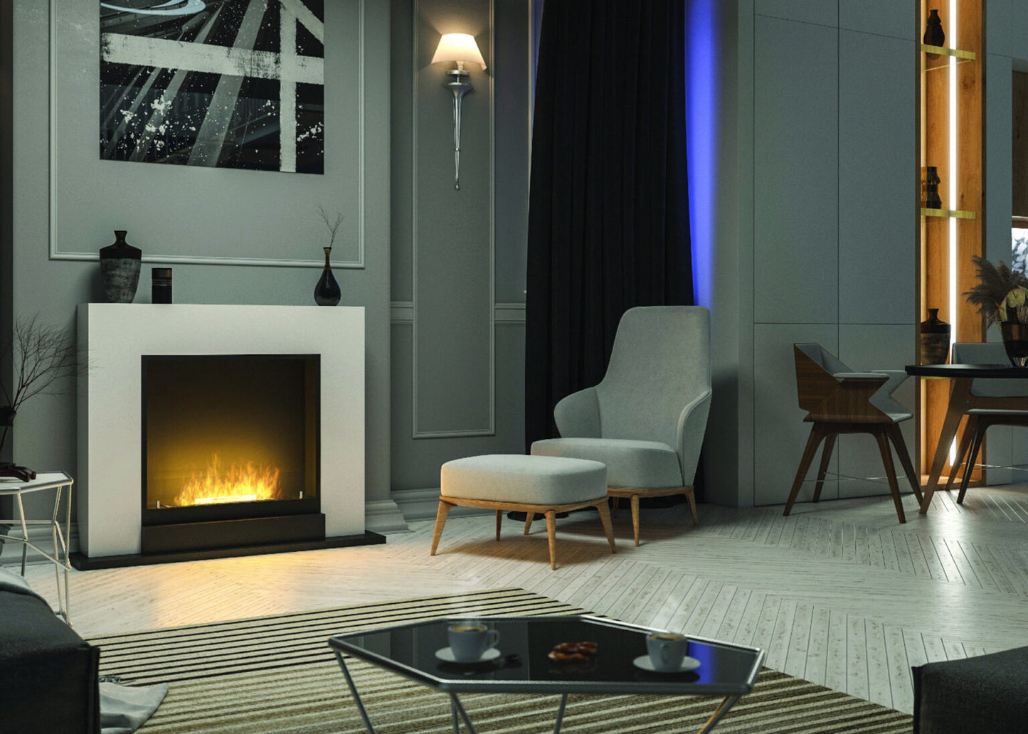 Boikamīns Inport 2 100/120/30 cm balts - N1 Home