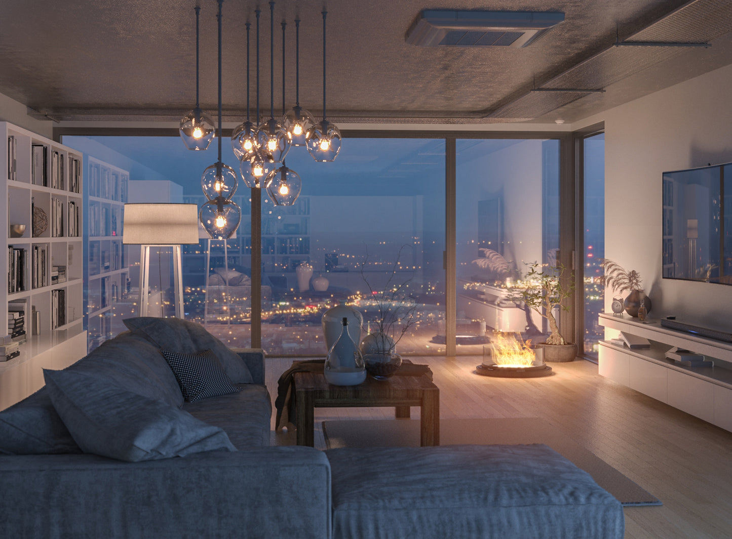 Biokamīns Inrond 80/200 cm melns - N1 Home