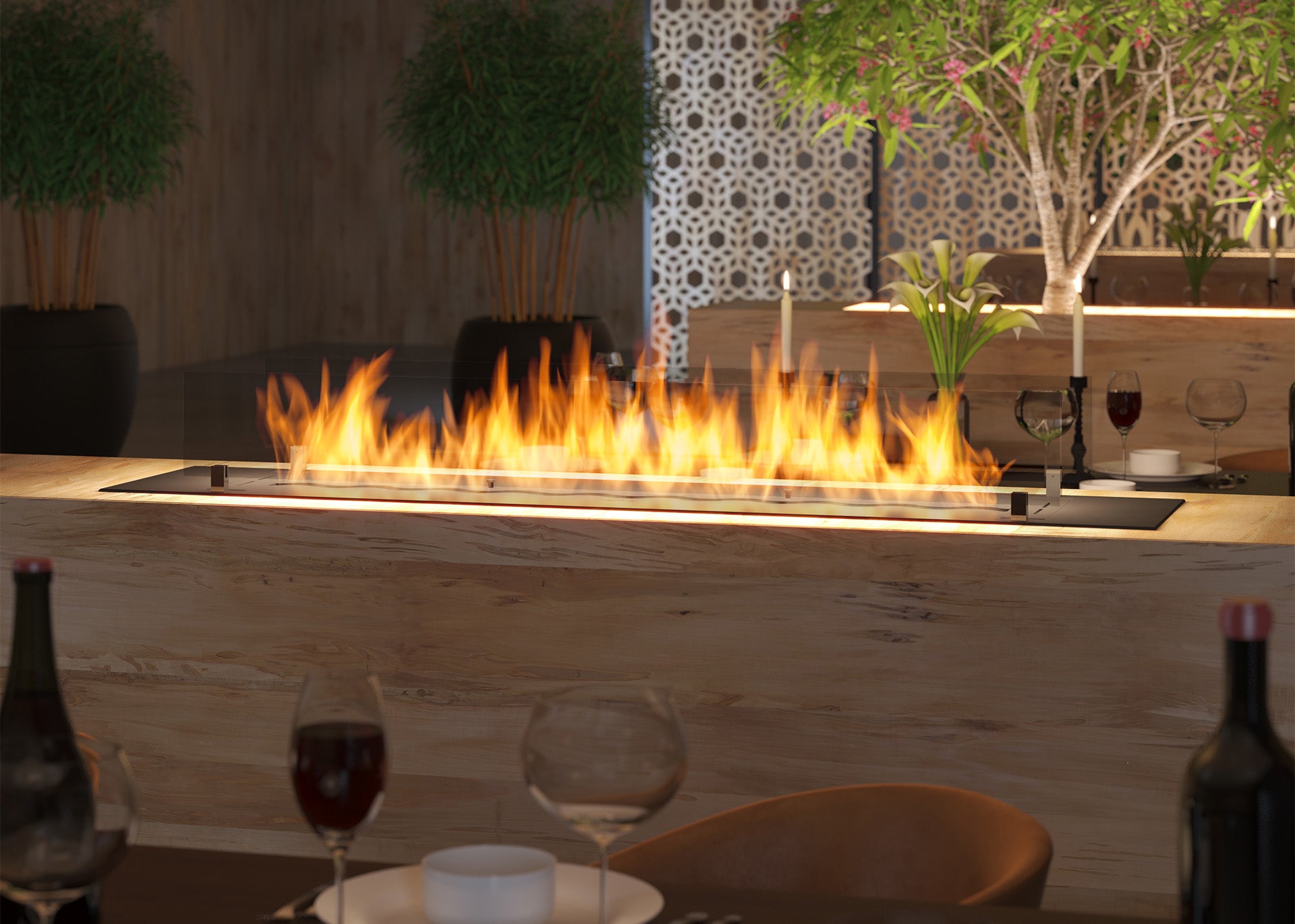 Biokamīns InseSlim 60;80;100;120;150;200/37/85 cm melns - N1 Home