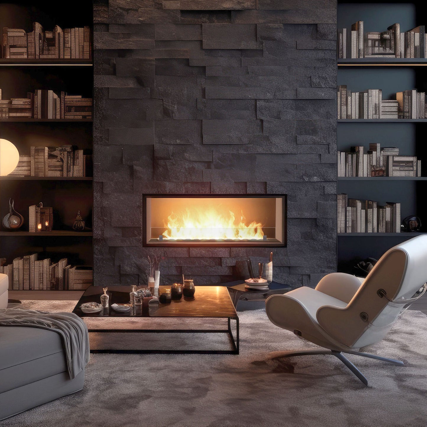 Biokamīns Slim inside Blan 84;104;124;154;204/59/25;30 cm melns - N1 Home