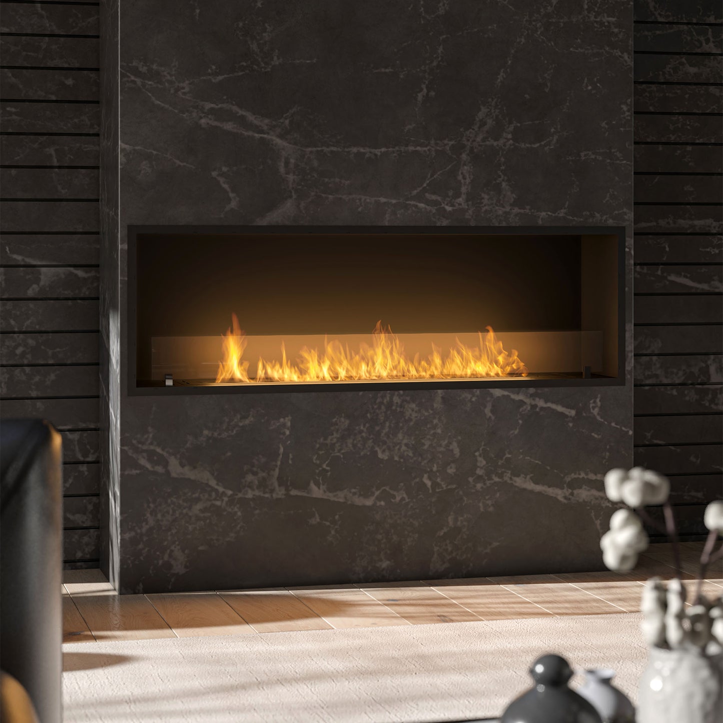 Biokamīns Slim inside Blan 84;104;124;154;204/59/25;30 cm melns - N1 Home