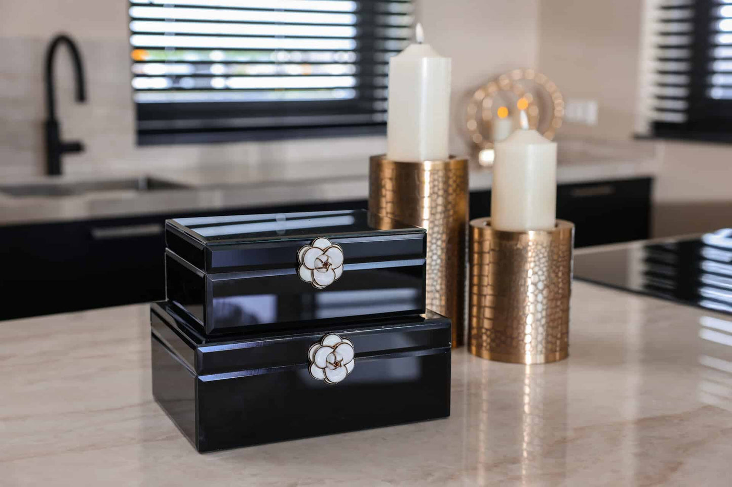 Uzglabāšanas kaste Vivy Richmond Interiors 17/22/8; 19/25/9 cm melns