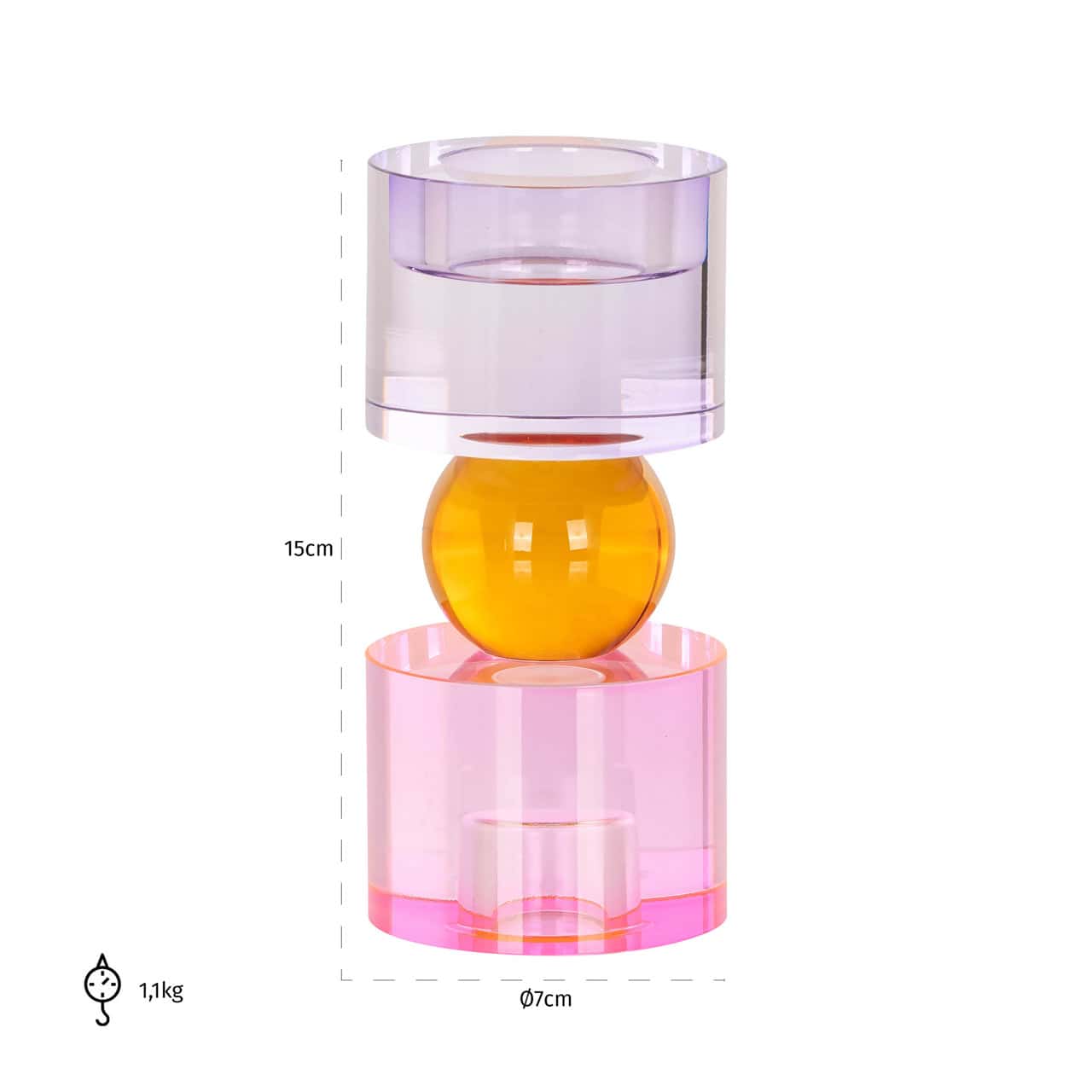 Svečturis Zahra Richmond Interiors 15/7/7 cm purple - N1 Home