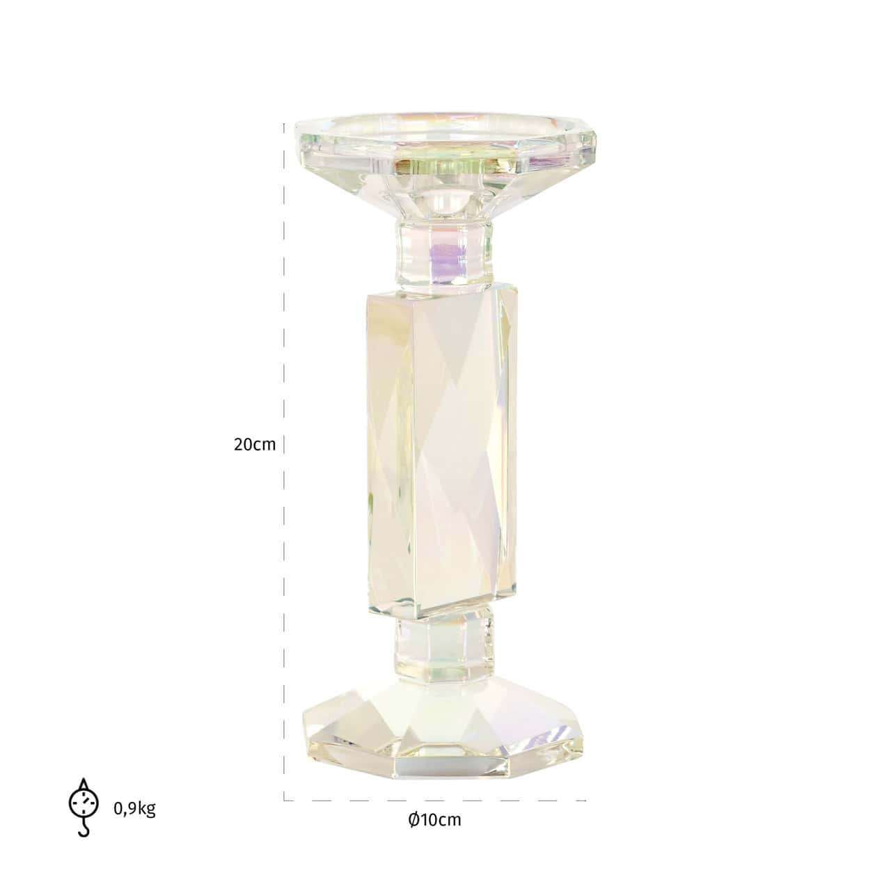 Svečturis Rainbow S Richmond Interiors 20/10/10 cm balts - N1 Home