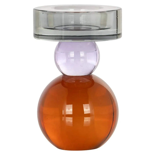 Svečturis Mirle Richmond Interiors  12/7,5/7,5 cm dzintars/dūmi/violets - N1 Home