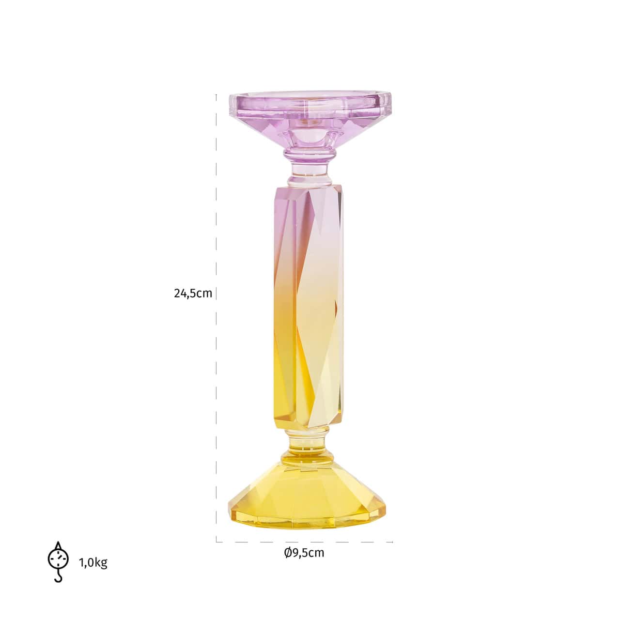 Svečturis Mirte Richmond Interiors 24/9,5/9,5 cm purple - N1 Home