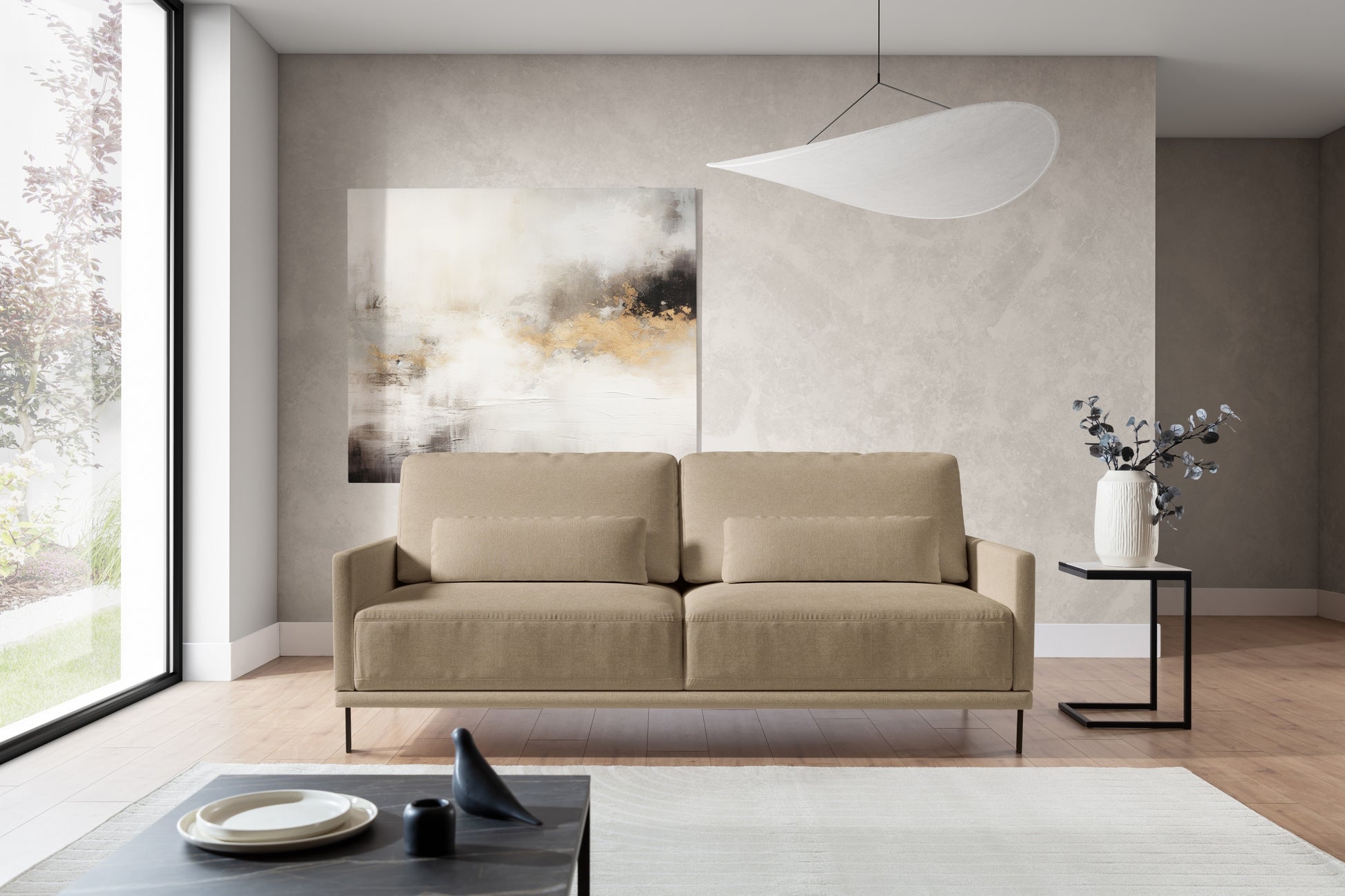 Dīvāns Melo 213/88/106 cm Uni 8005 Sand - N1 Home