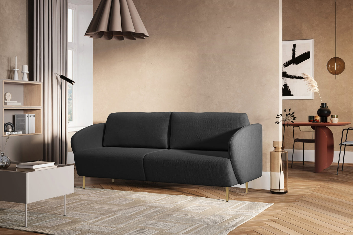 Dīvāns Nao 212/95/98 cm Magni 206.16/ zelts kājas - N1 Home