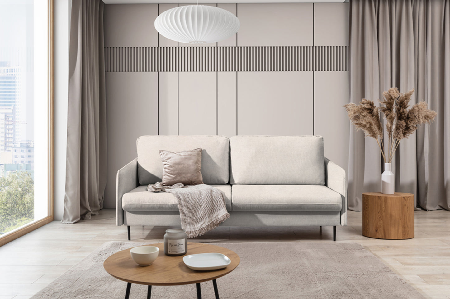 Dīvāns Tai 207/95/98 cm Loft 1/melnas kājas - N1 Home