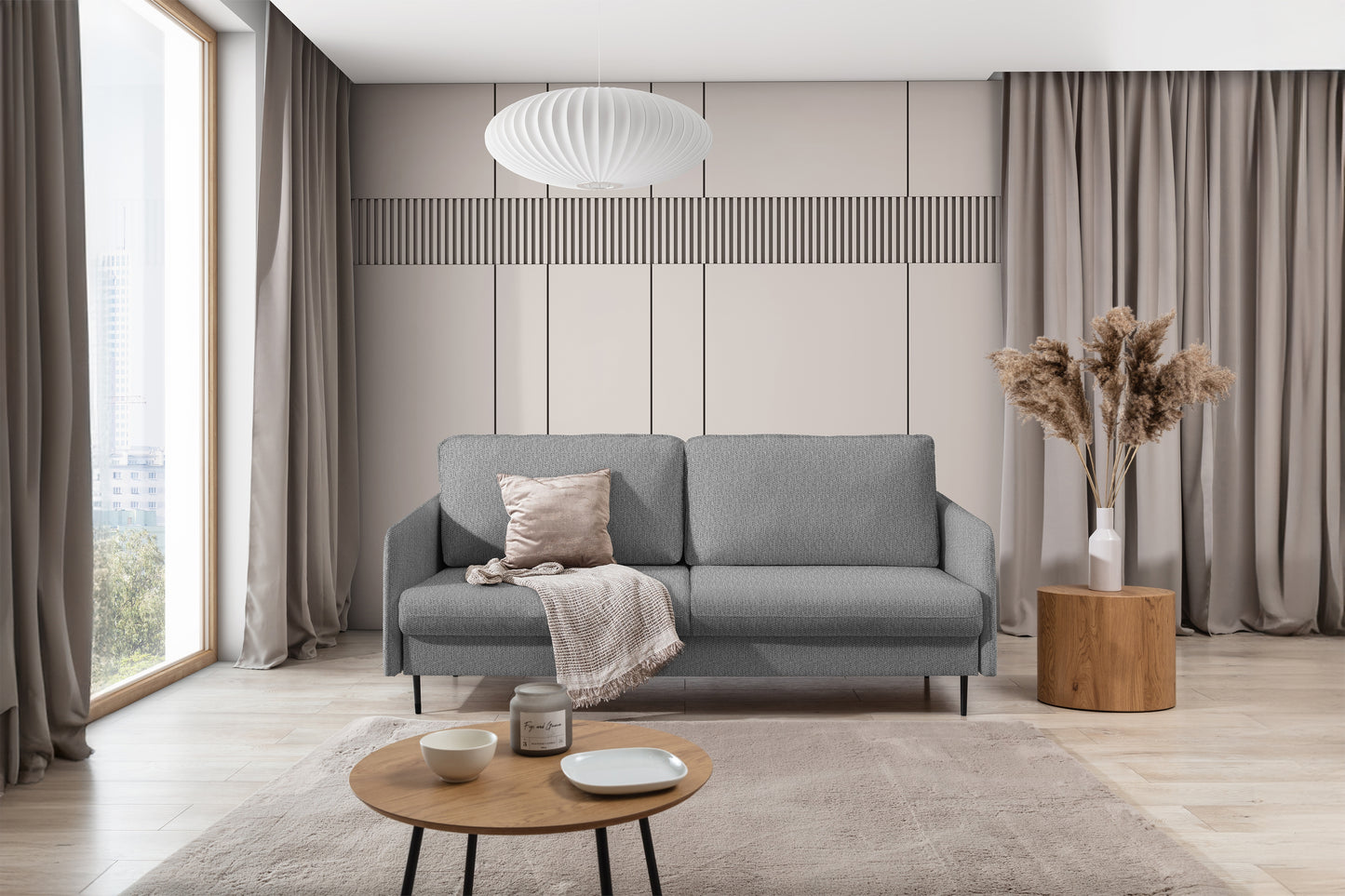 Dīvāns Tai 207/95/98 cm Gemma 86/melnas kājas - N1 Home