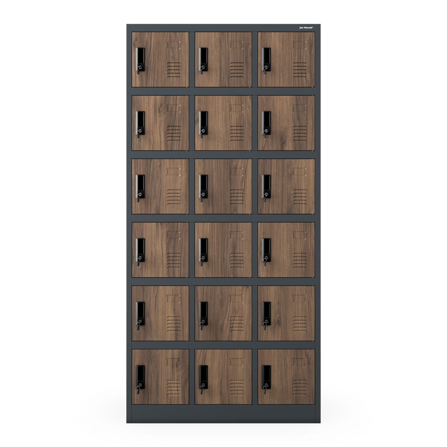 Metāla skapis Kar 185/90/40 cm antracīts/valrieksts - N1 Home