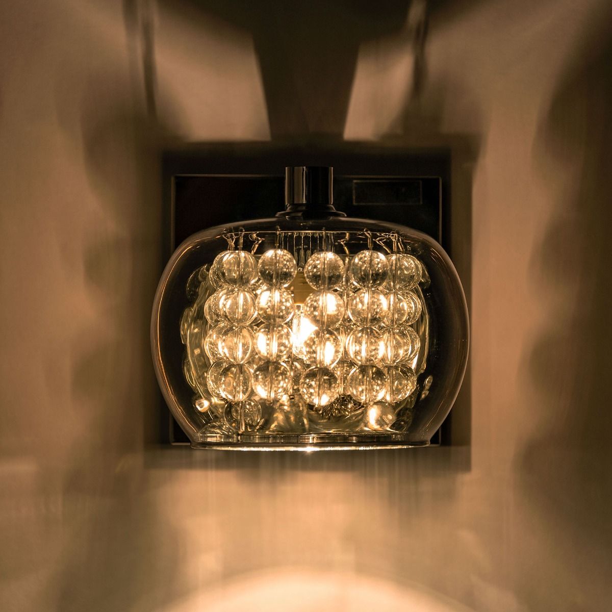 Sienas lampa Kristāla 12/13/16 cm hroms