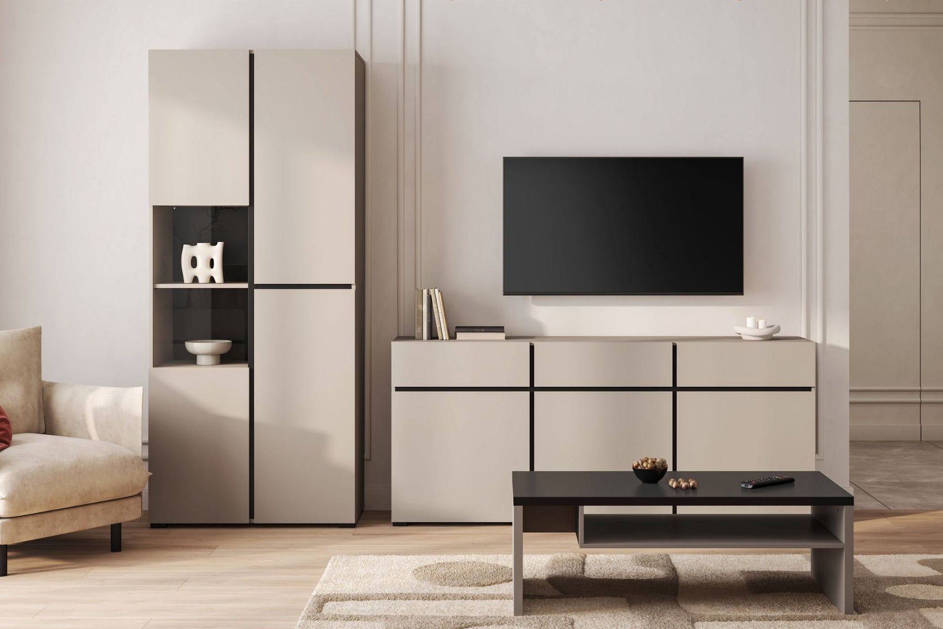Kumode Krosit kolekcija 180/78/40 cm congo/melns - N1 Home