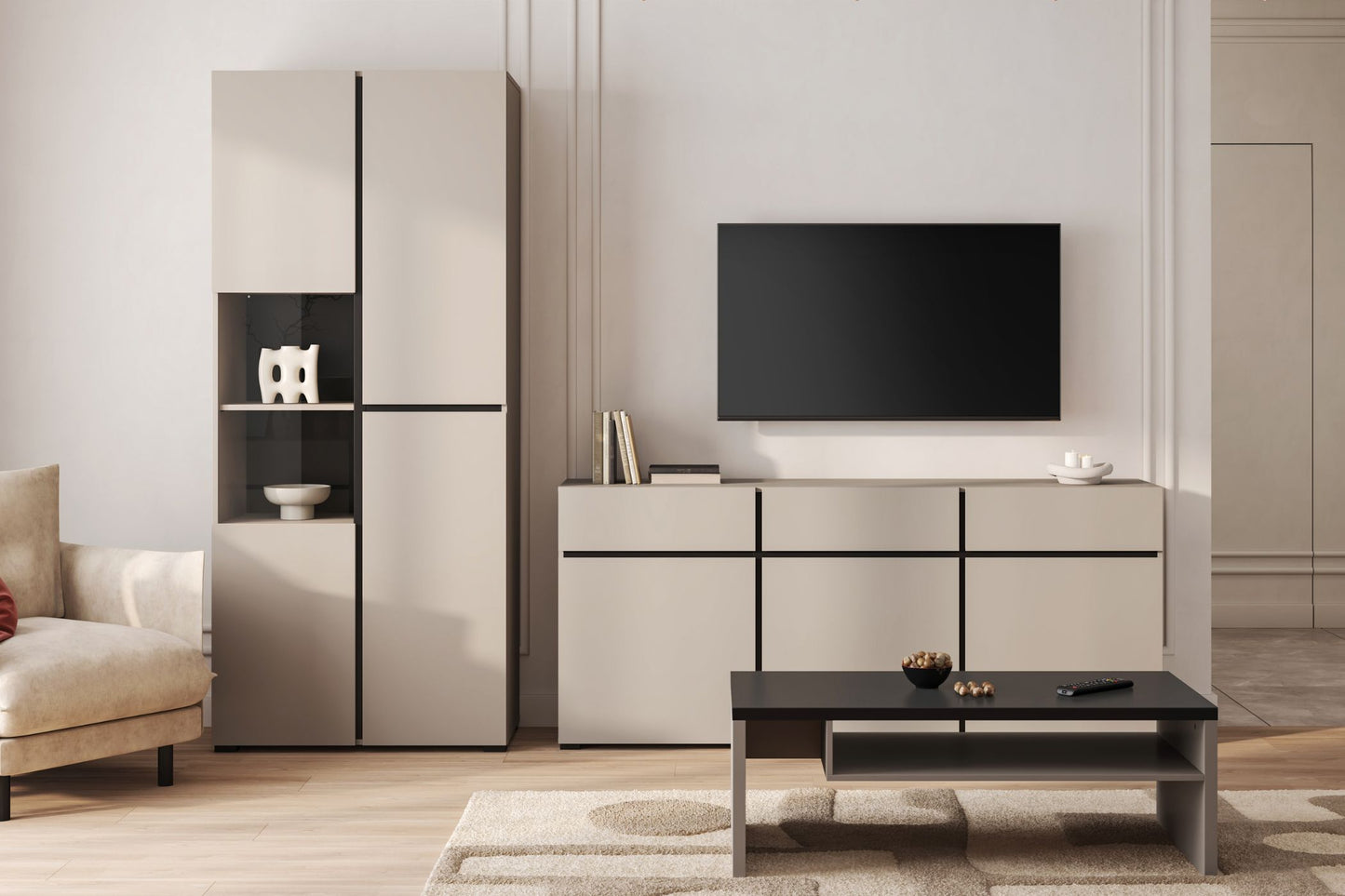 Kumode Krosit kolekcija 225/78/40 cm congo/melns