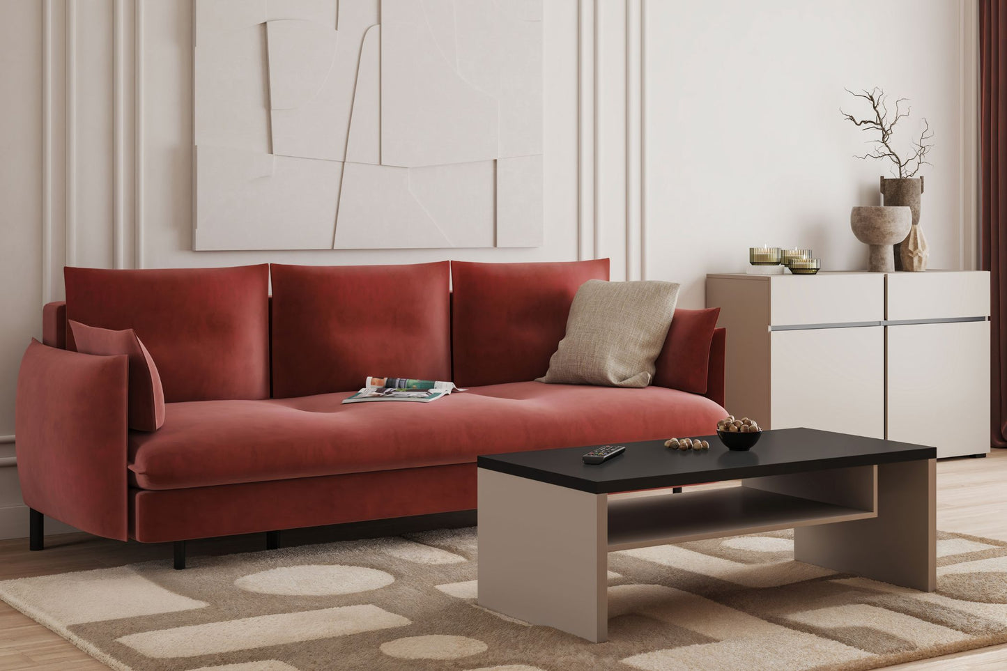 Kumode Krosit kolekcija 225/78/40 cm congo/melns