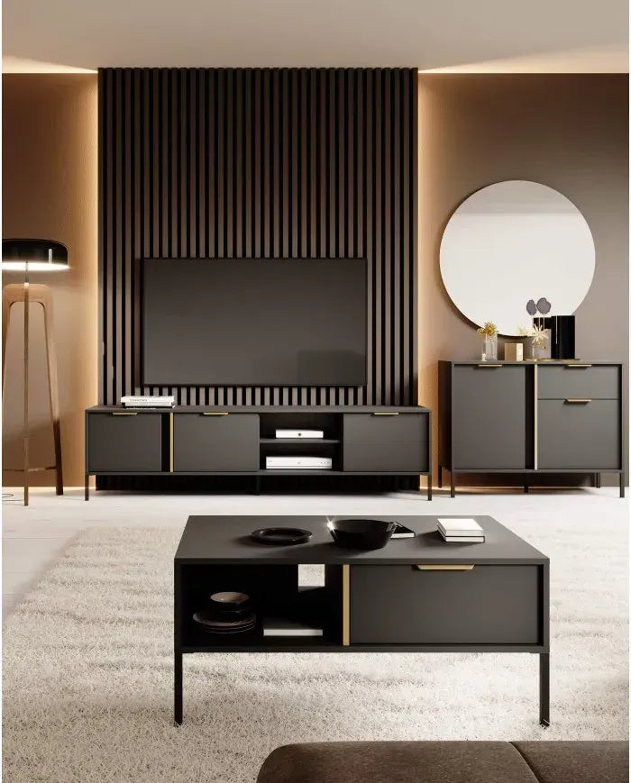 TV skapis Larsi 153/53/39 cm melns - N1 Home