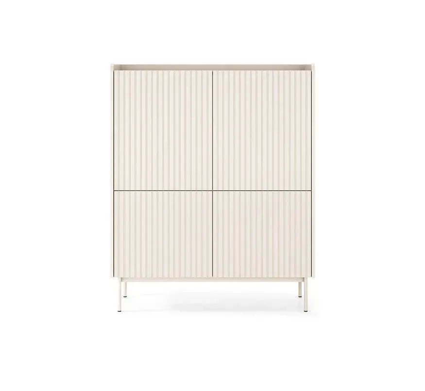 Kumode Leve 103/126/38 cm bēšš/skandi ozols - N1 Home