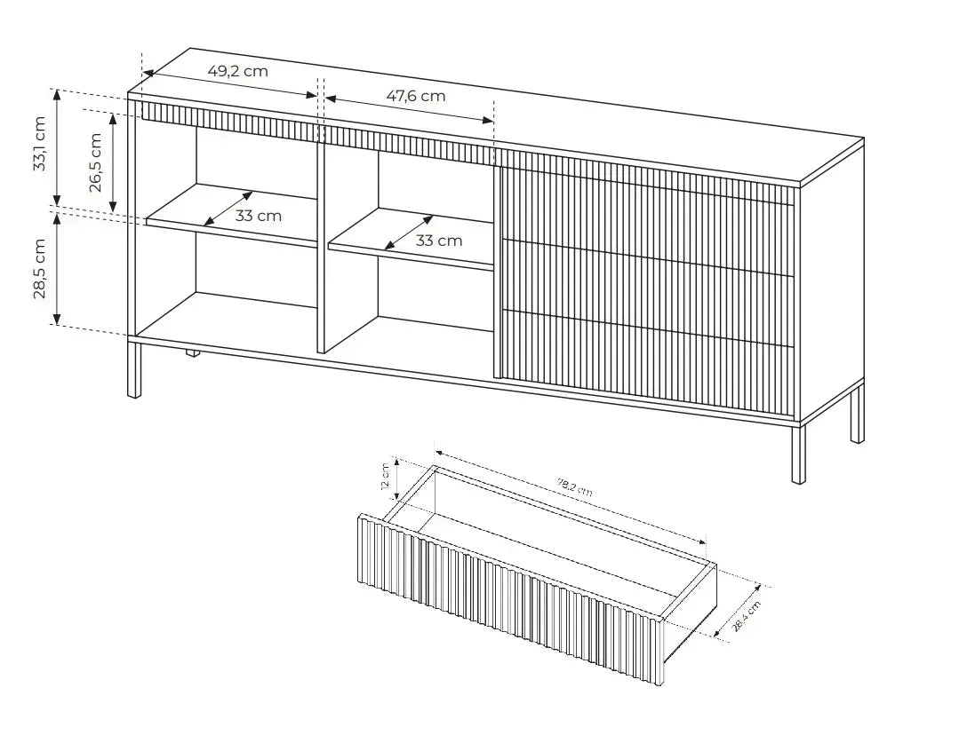 Kumode Sensi 187/81/39 cm bēšš - N1 Home