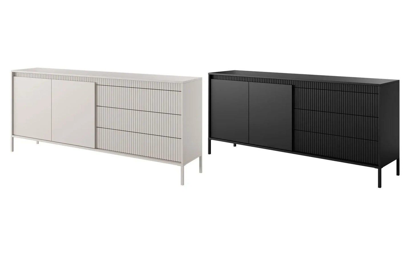 Kumode Sensi 187/81/39 cm melns - N1 Home