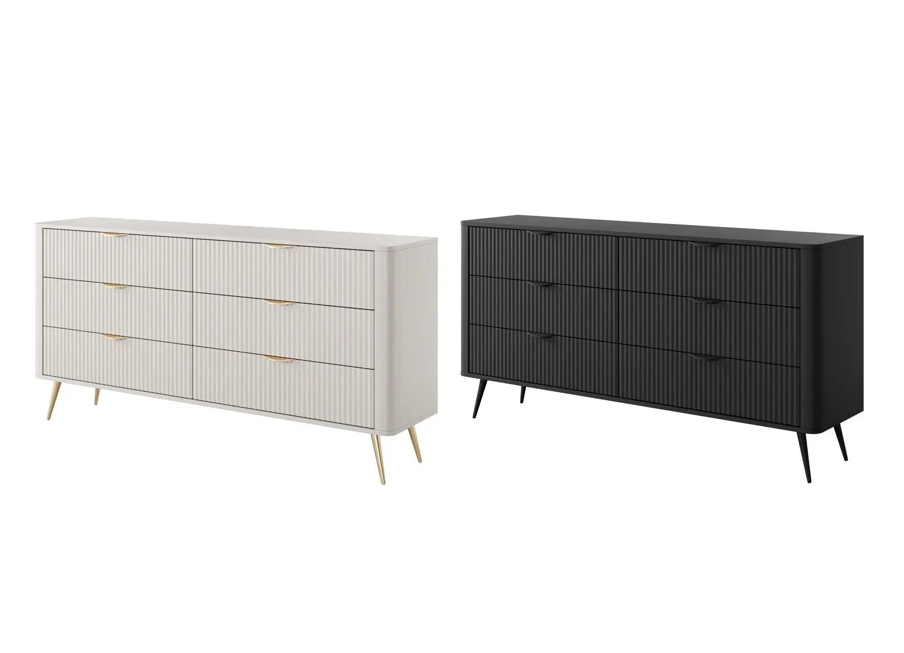 Kumode Lanti 163/81/38 cm melns - N1 Home