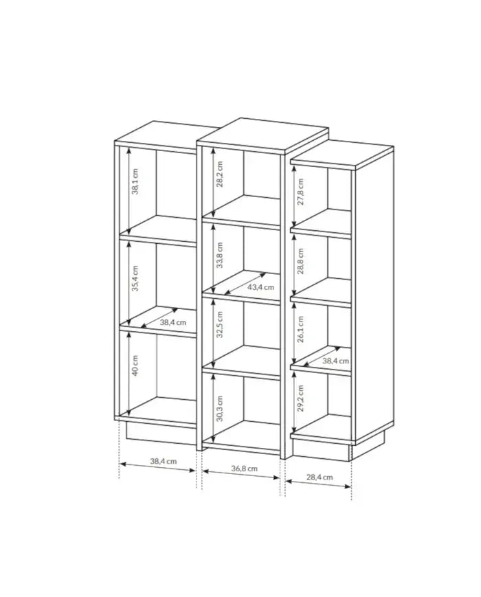 Kumode 3Dot 110/133,5/45 cm balts/ozols - N1 Home