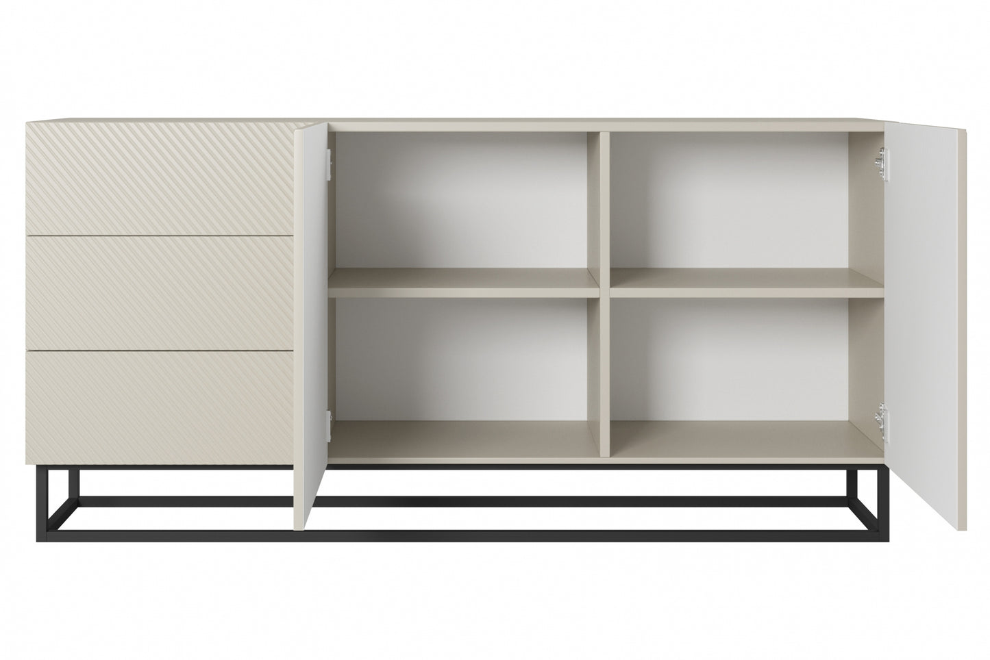 OSLO kumode un metāla kājas 167/81/43 cm kašmirs/melns - N1 Home