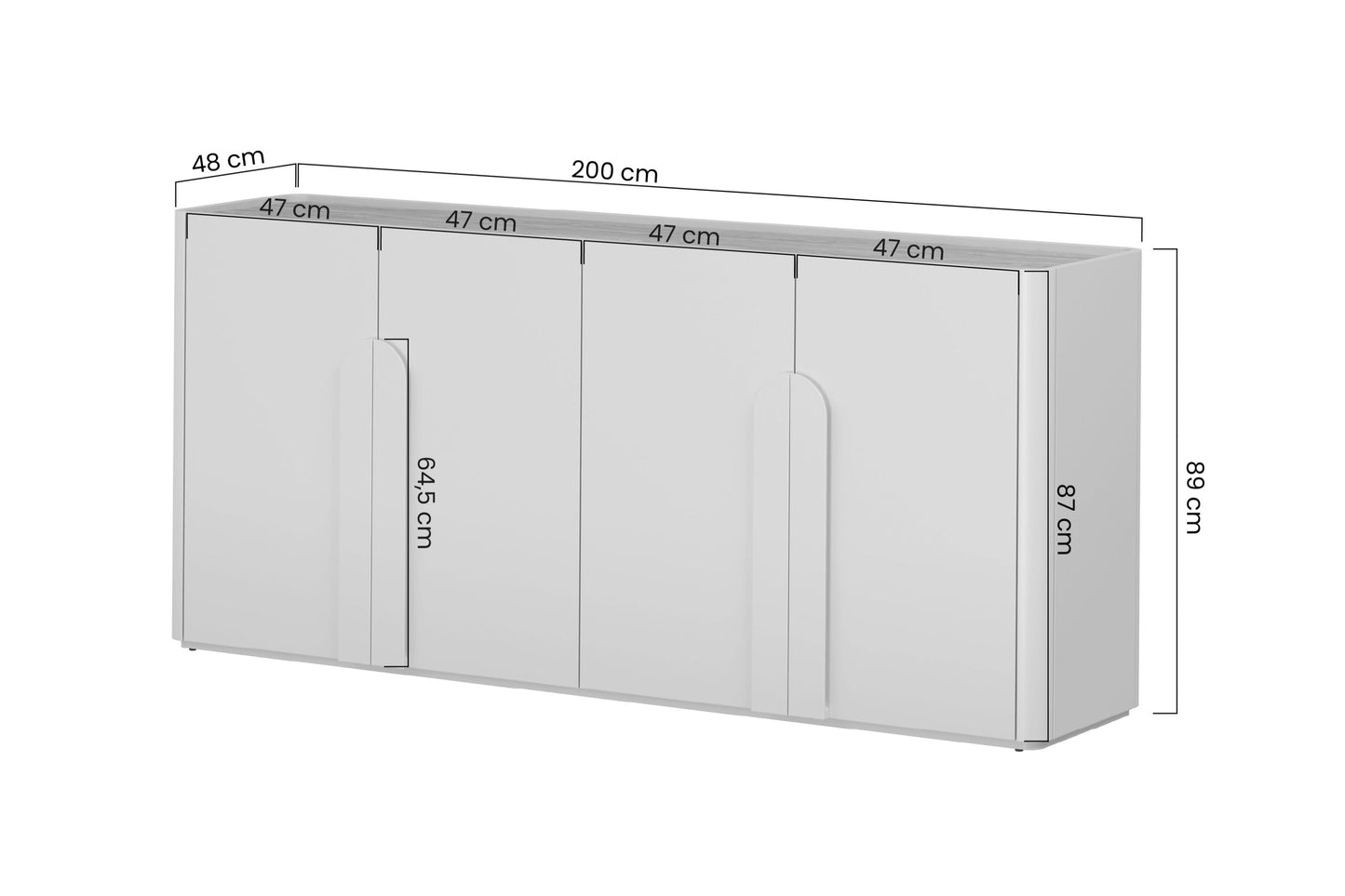 Kumode Amil 200/89/48 cm Eikalipts / Baltijas kāpu ozols / Dabīgais ozols - N1 Home