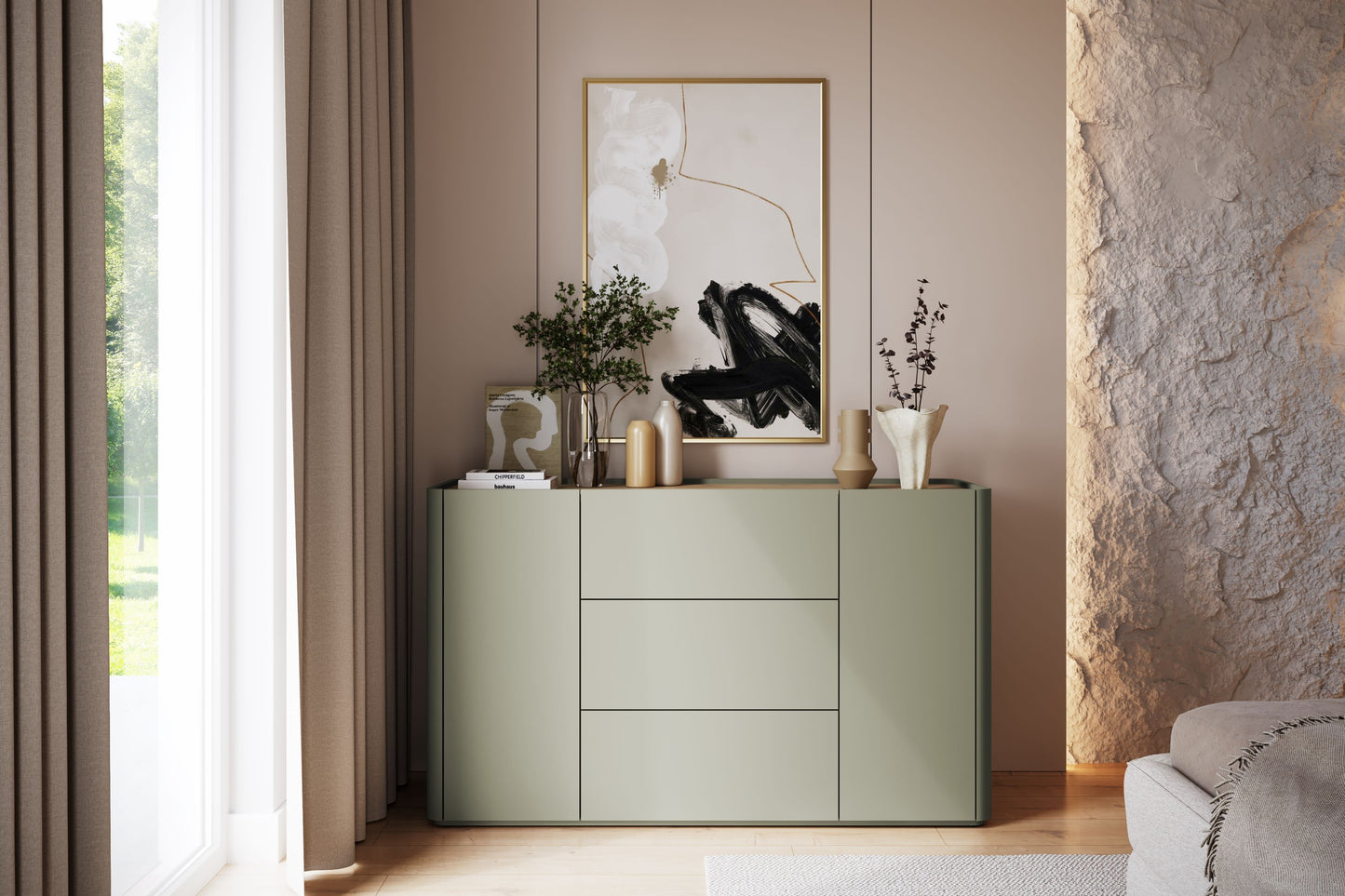 Kumode Elva 150/89.5/48 cm Eikalipts / Baltijas kāpu ozols - N1 Home