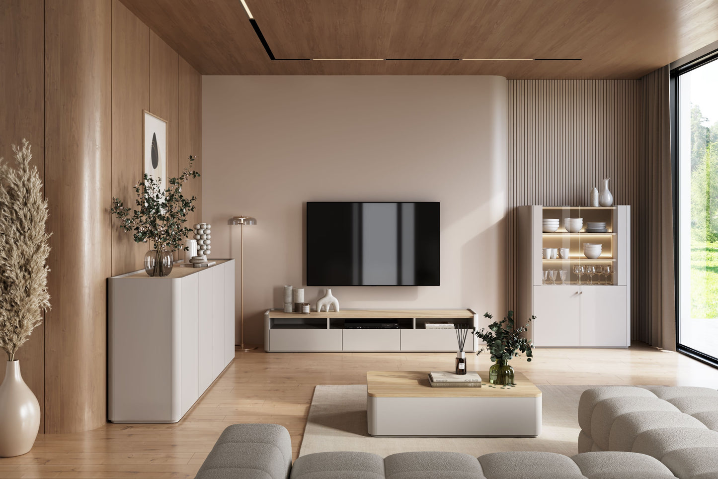 Kumode Elva 200/89.5/48 cm Kašmirs / Eļļots ozols - N1 Home