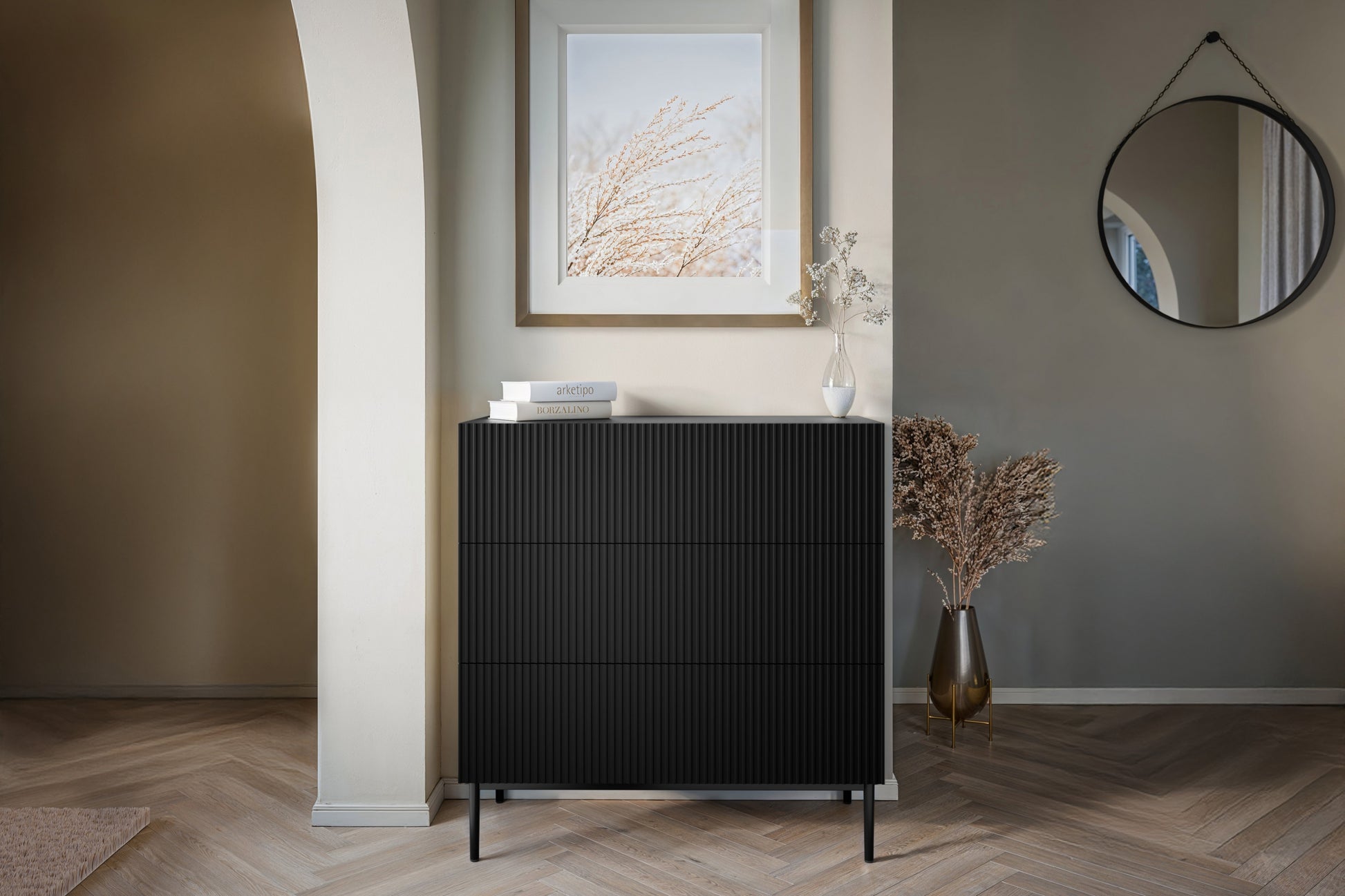 Kumode Austin 100/105/45 cm melns/melns - N1 Home